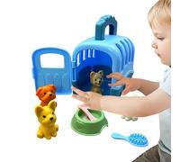 Pet Care Kage Play Set | Juguetes con jaula, Kikuo Rabbit Toy - Hersity Vet Lug Cage con ruedas, Grooming Nourning Rabbits for Children