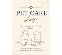 Pet Care Log: Daily Care, Feeding, Medication & Pet Sitter Notes