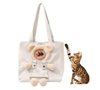 Pet Carrier Bag - Dog Shoulder Tote, Medium Canvas Size with Bear-Shaped Ventilation Design, Travel-Friendly Details for Outdoor Use, Pet Shoulders Bag for Shopping Camping Daily Walks
