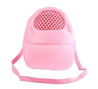 Pet Carrier Bag Soft Plush Portable Travel Sleeping Bag for Small Animals Hamster Rat Hedgehog Chinchilla Ferret with Adjustable Strap Pink Blue Green 21x25cm (L)