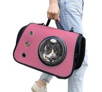 Pet Carrier, Puppy Travel Bag Transport, 15.75x10.63x9.84 Inches, Carrying Case, Mesh Window Ventilation, Shoulder Strap Design for Outdoor Camping, Hiking, Hot Pink, Blue and Gray