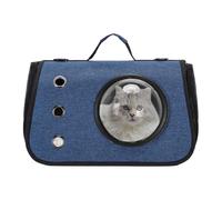 Pet Carrier, Puppy Travel Bag Transport, 15.75x10.63x9.84 Inches, Carrying Case, Mesh Window Ventilation, Shoulder Strap Design for Outdoor Camping, Hiking, Hot Pink, Blue and Gray