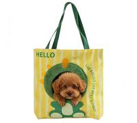 Pet Carrier Purse - 35x33cm Large Capacity Portable Canvas Shoulder Tote, Lightweight Breathable Animal Transport Pouch | Small Medium Kitten Puppy Walking Outing Shopping Travel Companion