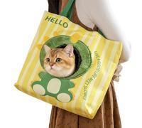 Pet Carrier Purse - Large Canvas Cat Travel Bag, Portable Pet Bags for Small & Medium Cats, Dogs, Kittens, Puppies | Walking, Outing, Shopping | Dinosaur-Theme Canvas Shoulder Bag