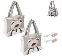 Pet Carrier Shoulder Bag, Canvas Pet Carrier Shoulder Bag with Window, Adjustable Sling Carrier with Breathable Mesh, Lightweight Portable Design, for Small Dogs & Cats (2Pcs)