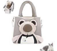 Pet Carrier Shoulder Bag, Cute Bear Pet Carrier Bag with Head out Design, Adjustable Sling Carrier with Breathable Mesh, Portable Pets Carriers Bag, for Travel (#A)
