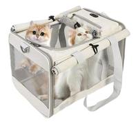 Pet Carrying Bag, Pet Transport Carrier, Portable Pets Bag, Shoulder Strap Pets Carrier, Breathable Mesh Pets Bag 17.72 x 11.42 x 11.42" for Pets, Puppy, Cats (Gray)