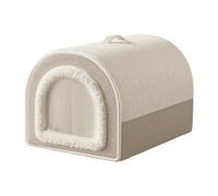 Pet Cat House - Polyester 15.75 Inches Enclosed Dome | Washable Warm Plush Bed For Cats And Small Dogs, Winter Sleep Mat For Kittens Puppies, Napping, Playing And Resting Pad For Small Medium
