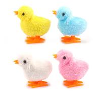 Pet Cat Toys Jumping Walking Hopping Cartoon Peluche Pollo Clockwork Cat Interative Playing Toy Wind Up Chick Kitten SuppliesMuy bonito y práctico.