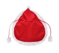 Pet Christmas Cloak with Hair Ball | Red White Plush Flannel Cape for Holiday Party | Festive Dog & Cat Poncho for Family Photos (S)