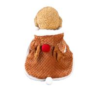 Pet Christmas Clothes | Funny Cold Weather Warm Cat Cape with Hat | Winter Festival Reindeer Coats For Cats Medium Dog Birthday, Festive Pet Apparel for Holiday Celebrations