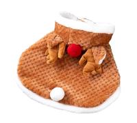 Pet Christmas Clothes, Funny Winter Cat Cape, Cold Weather Dog Coat, Reindeer Coats for Pets, Cat and Dog Holiday Apparel, Funny Cold Weather Warm Cat Cape with Hat for Winter Festivities