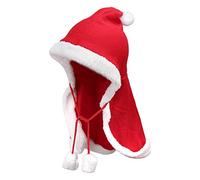 Pet Christmas Costume | Red Hat Cloak with White Fur Trim | Festive Dog Clothes/Cat Clothes for Holiday Parties | Adjustable Strap, Soft Fleece (Metro)