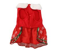 Pet Christmas Dress with Elk Bowknot & Sequins | Warm Puppy Christmas Skirt for Small Dogs/Cats | Soft Plush Fabric, 4 - Way Belly Closure (XL)