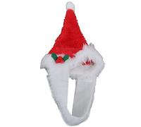Pet Christmas Hat Piel Dog Amable Santa Santa con Gato y Sujetadores de Bucle para s Cats (L)