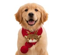 Pet Christmas Scarf - Knitted Holiday Neck Warmer, Adjustable Festive Bandana for Small Dogs, Soft Acrylic Material, Multi Purpose Winter Pet Accessory for Walking Parties Festivals Celebration