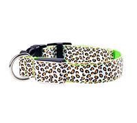 Pet Collar Led Luminous Collar Teddy Dog Luminous Dog Collar Collar Puppy Leopard Collar (Green Large)