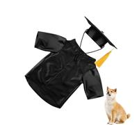 Pet Commencement Apparel - Cleanable Cap Robe Ensemble Featuring Decorative Fringe, Charming Animal Clothing For Festive Occasions | Tiny Dogs Cats Birthday Ceremony Gathering Dress Up Souvenir