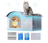 Pet Cooling House, Aislado Cat Shade Shelter, Aluminio Foil Tent Cave, Tear-Resistant Material Spacious Breathable Design for Apartment, Beach, Car, Backyard, Balcony Travel Use
