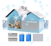 Pet Cooling House, Aluminum Foil Insulated Cat Shelter, Tear-Resistant Shade Tent Cave, Spacious Portable Design for Apartment, Patio, Beach, Car, Backyard, Balcony, Travel