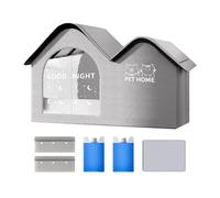 Pet Cooling House, Cat Shade Tent, Foldable Tear Resistant Design, Includes Ice Pack Insert, Apartment Travel Patio Use, 17.72x13.78x13.39 Inches, Silver, 1 Piece, Lightweight