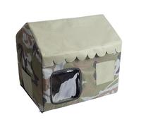 Pet Cooling House, Cat Summer Shelter, Insulated Enclosed Cooling Cave, Breathable Pets Hideaway, All Season Resting Space for Kittens, Backdoor, Balcony, 18.11x14.96x16.93 Inches