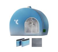 Pet Cooling House For Summer | Oxford Cloth + Cotton + Aluminum Foil, 44x38x38cm, 1000-1300g | Air Conditioned Cat Bed For Indoor & Outdoor | Foldable Cooling Shelter F́or Cats & Dogs