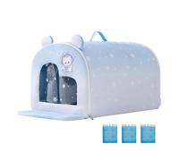 Pet Cooling House - Hábitat plegable con paquete de hielo, Breathable Indoor Outdoor Cat Shelter, Temperature Regulated Haven | Portable Comfortable Design For Small Medium Breeds Kitten Puppies