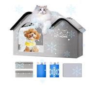 Pet Cooling House - Outdoor Dog Bed | 1x Dog House | Portable Pet Shelter for Summer | Elevated Cot for Outside | Impermeable Puppy Kennel Patio | Breathable Canopy Shade Crate Pets
