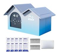 Pet Cooling House Oxford Summer Cat Dog Ice Bed with 10 Ice Packs 60cm | Oxford Pet Cooling House With Aluminium Board, 10 Ice Packs, And 2 Cotton Bags; 60x38x42cm For Pets Under 10kg.