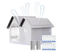 Pet Cooling House - Waterproof Cat Resint Kennel | Cat Cooling Shelter with 10 Ice Packs For Air Conditioning, Sloped Roof Shelter House For Garden Patio Outdoor