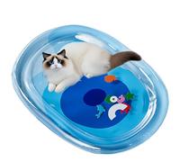 Pet Cooling Mat, Water Sensory Pad, 25,2 × 19,69 pulgadas Lightweight Foldable Travel-Friendly Design, Interactive Play Mat for Pets, Interior, Outdoor, Comfort, Dark Blue