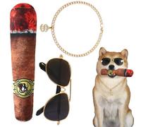 Pet Cosplay Outfit, Cool Pet Accessories, Cat Dog Costume Set, Hip Hop Pet Fashion, Stylish Pet Jewelry, Pet Necklace, Pet Sunglasses Set, Dog Cat Accessories, Chain Collar for Pets,