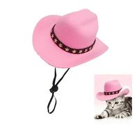 Pet Cowboy Hat, Pet Headwear, Mini Cowboy Hat for Dogs Cat Pets, Cowboys Costume(Powder,Small)