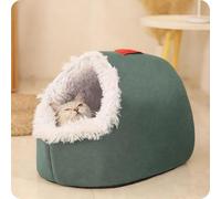 Pet Cozy Warm Cave Bed, Anti-Anxiety Dog Crate Mattress, Winter Warm Closed-Off Cat Beds, Removable and Washable, for Small Pets (C,Large)