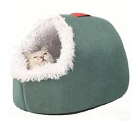 Pet Cozy Warm Cave Bed - Soft, Plush Cat and Dog Cave Bed, with Plush Cushion for Small to Medium Pets, Provides a Comfortable, Cozy Private Space for Your Pet to Sleep and Rest (Green,M)