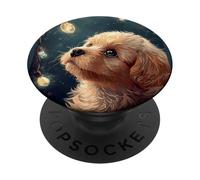 Pet Cozy Winter Scene Dog Christmas Lights Seasonal Cute Puppy PopSockets PopGrip Adhesivo