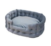 Pet Cushion, Cama for Mascotas, cálida y acogedora, Tipo Nido for Gatos, de Felpa Gruesa, Suave y Acolchada con algodón PP. Impermeable. ，Antislip Bottom(Silver Gray,M -60x 52x 20 cm)