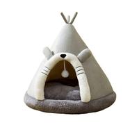 Pet Cushion, Casita for Gatos, Cama y Tienda de campaña for Perros con cojín for Gatos, Gatitos, Perros pequeños y Cachorros. Cálida, de Felpa. ，Antislip Bottom(Light Grey,Size M 45x45cm)