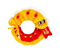 Pet Cute Collar, Knit Pet Collar, New Year Puppy Bib, Adjustable Cat Outfit Cute Cat Collar Dog Cloth Accessories for Puppy and Cats Birthday, 4.72x3.94x1.18 Inches