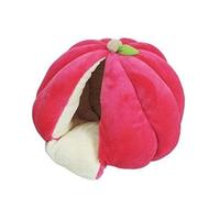 Pet Cute Fruit Shape Nest Cat Cave Bed Kennel Winter Warm Semi-Closed Pet Cute House Bed Mat Cálido Suave Extraíble Kennel Nest Halloween Fruit Pumpkin House para Gato Tienda para Perro Apple