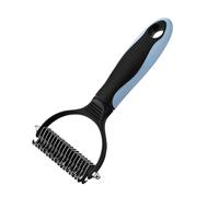 Pet Dematting Comb, Sided Shedding Brush For Cats Dogs, ABS Rubber Steel Grooming Tool With Rake Teeth, Hair Remover For Small Medium Large Pets, 17.8x8.8cm