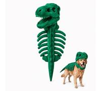 Pet Dinosaur Skeleton Costume, Dinosaur Skeleton Glow in Dark Dog and Cat Costume, Dog Halloween Costumes, Dino Pet Outfit for Pets Party Family Halloween Cosplay (Green,L)