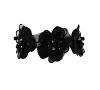 Pet Dog Cat Lace Flower Necklace Puppy Cute Neck Ornament with Lobster Clasp(Black L)