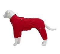 Pet Dog Coat, Warm Shaggy Fleece Four-Legged Clothing Set for Dogs, Thick Jacket for Small and Large Dogs, Pet Warmth Clothing Thickened for Fall and Winter(Red,XL)