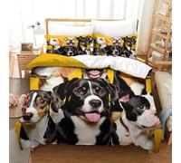 Pet Dog Juego De Ropa De Cama De Funda De Edredón con Estampado 3D con Cierre De Cremallera, Funda De Edredón Suave para Hombres Mujeres Y Niños, Juego De 3 Piezas ouble(200x200cm)