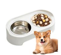 Pet Double Dog Food Bowls Stainless Steel, Double Dogs Food Bowls Dogs Foods, Non-Slip Stainless Steel Doubles Feeder Tray | Dog Foods Bowl's For Small Medium Large Puppy Kitten Home Indoor Outdoor
