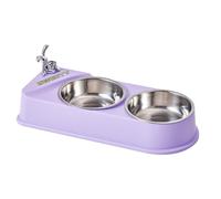 Pet Double Feeding Bowl, No deslizador alimentador Bowls, Double Dishes for Cats, Stainless Steel Pet Bowls, No -Skid Dog Food Bowls, Pet Feeder Double Dishes, Puppy Food Bowls, Estable Cat Bowls