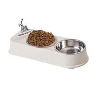 Pet Double Feeding Bowl, Non-Slip Feeder Bowls, Double Dishes for Cats, Stainless Steel Pet Bowls, Non-Skid Dog Food Bowls, Pet Feeder Double Dishes, Puppy Food Bowls, Stable Cat Bowls