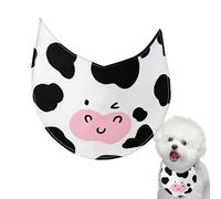 Pet Drool Bib, Waterproof Adjustable Dog Handkerchief with Cow Print, Funny Stylish Pet Accessory, for Everyday Wear Holiday Dressing Easter Halloween Costume Parties Photo Shoots Grooming